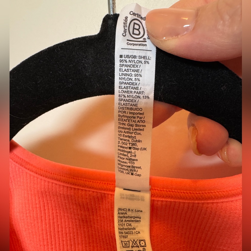 Athleta Aurora Crop Ribbed Tank Camisole Neon Coral XS - Picture 5 of 5
